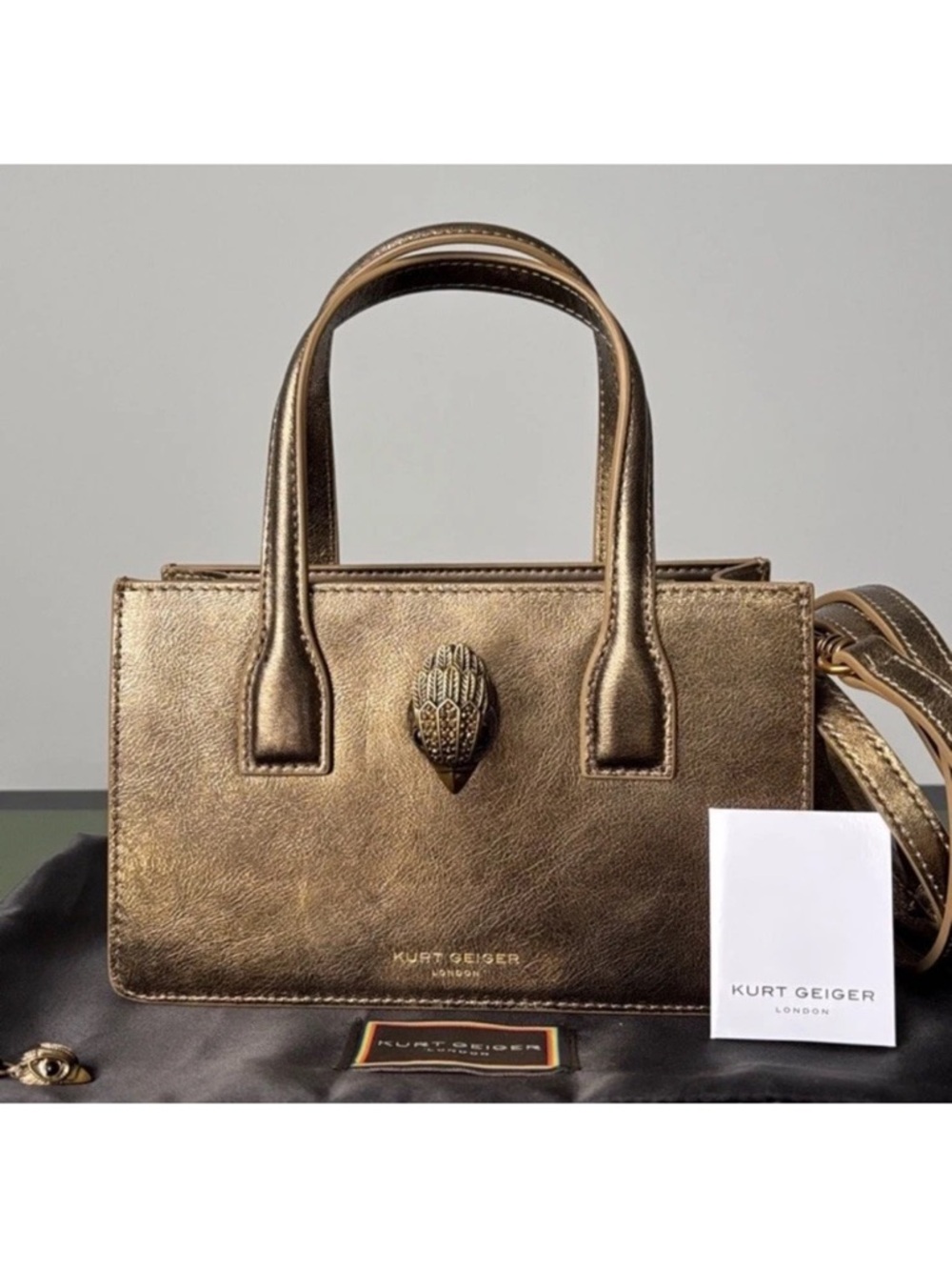 Kurt Geiger Metallic Bronze Mini Satchel